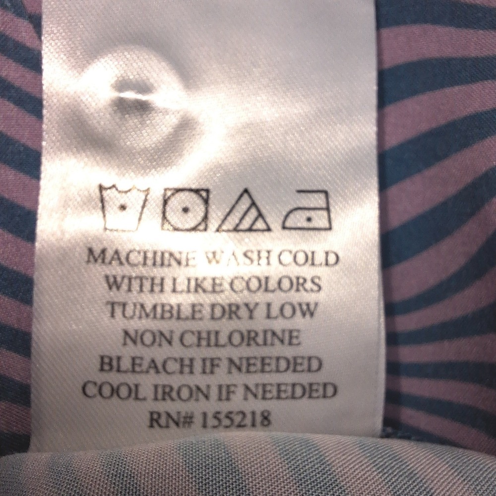 Wildfang Shirt Womens Large Empower Purple Blue Wavy Button Up - Picture 8 of 9